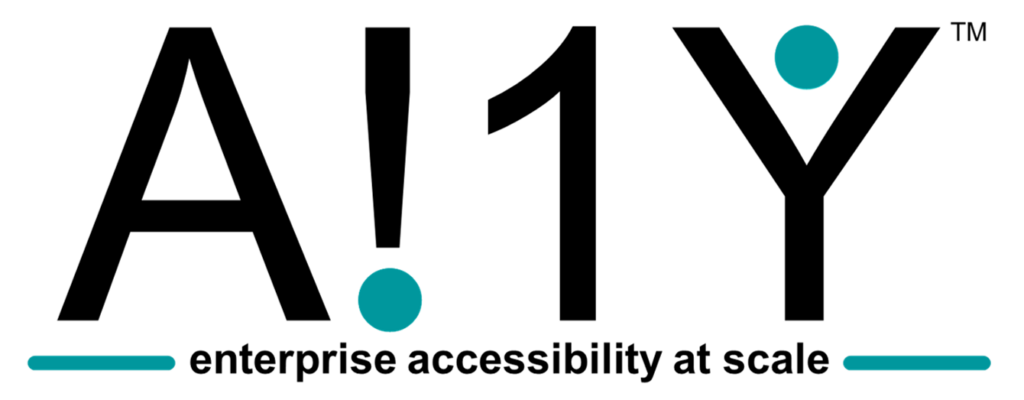 ai1y logo with tag line enterprise accessibility at scale