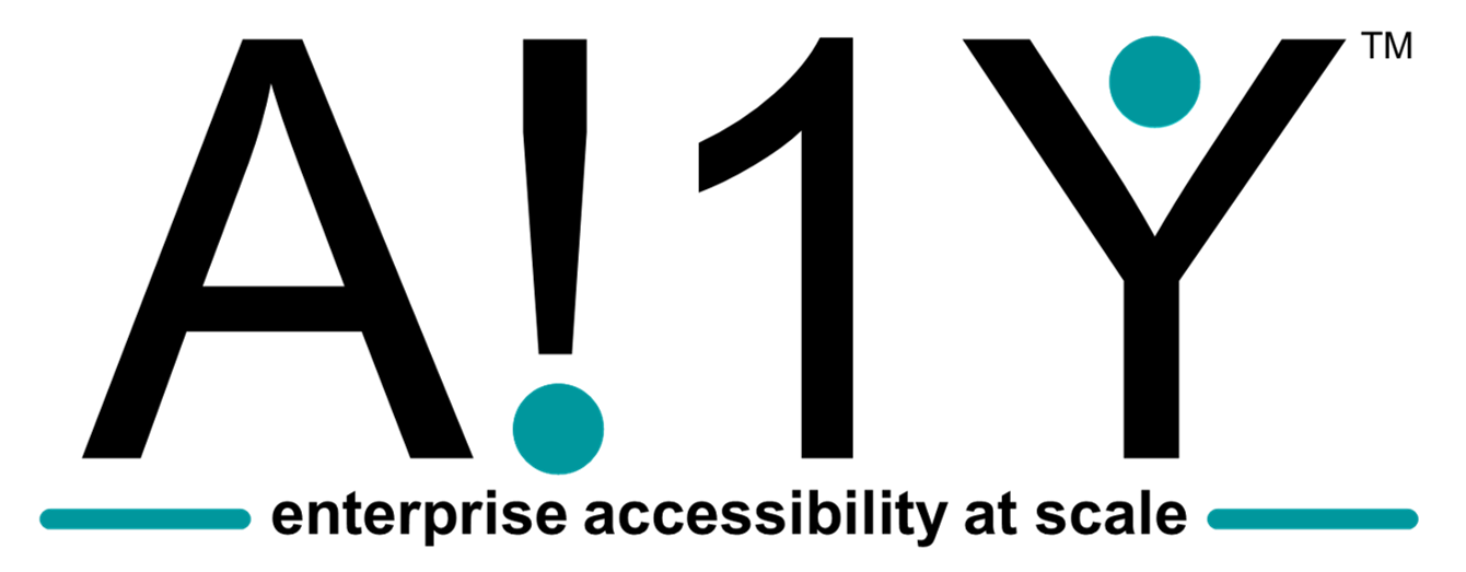 ai1y logo with tag line enterprise accessibility at scale